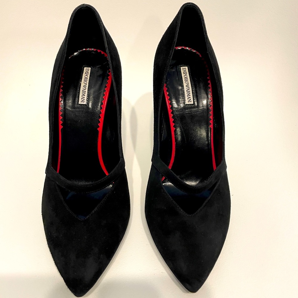 Emporio Armani Suede Black High Heels, size 37